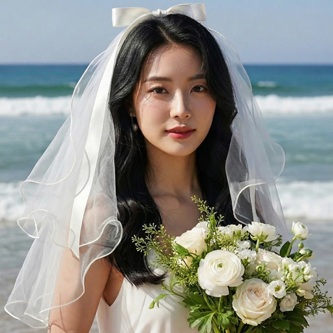 노에마 웨딩 베일 면사포 숏베일