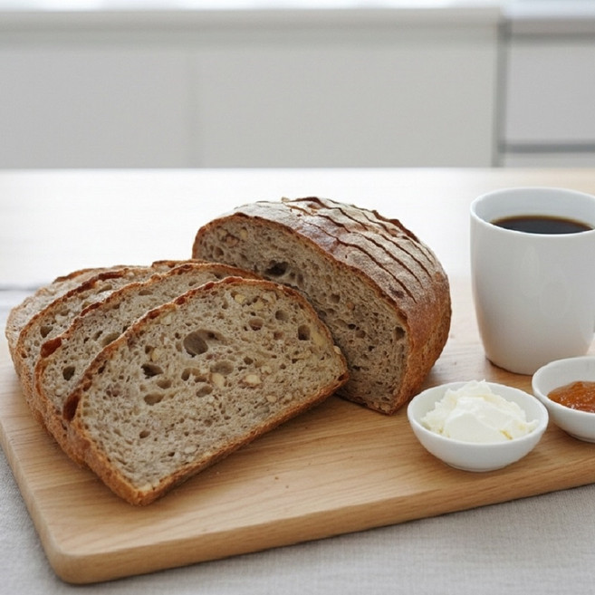 직스더브레드 자연발효 시골빵 깜빠뉴 통밀블렌드(유기농 통밀50%+유기농밀50%) 비건 설탕무첨가, 710g, 1개