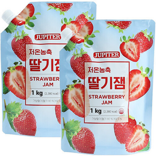 쥬피터 저온농축 딸기잼 과일쨈 세트, 1kg, 1개