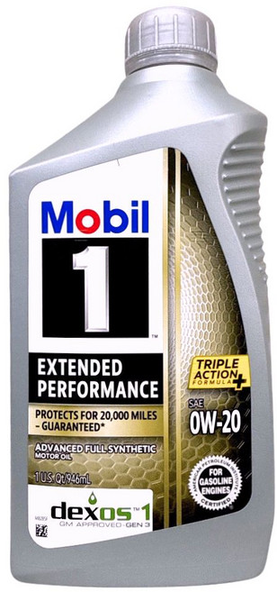 Mobil 1 EP 0W-20 全合成機油 長效保護引擎 提升燃油經濟性 適用於多種車型, 1瓶, 946ml