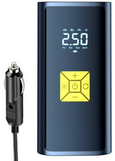 무선에어펌프 전동 6000mAh 150PSI 스마트 공기 펌프 휴대용 자동차 자동 압축기 타이어 팽창기 오토바이 자전거 풍선, CHINA_Wired Style, 1개