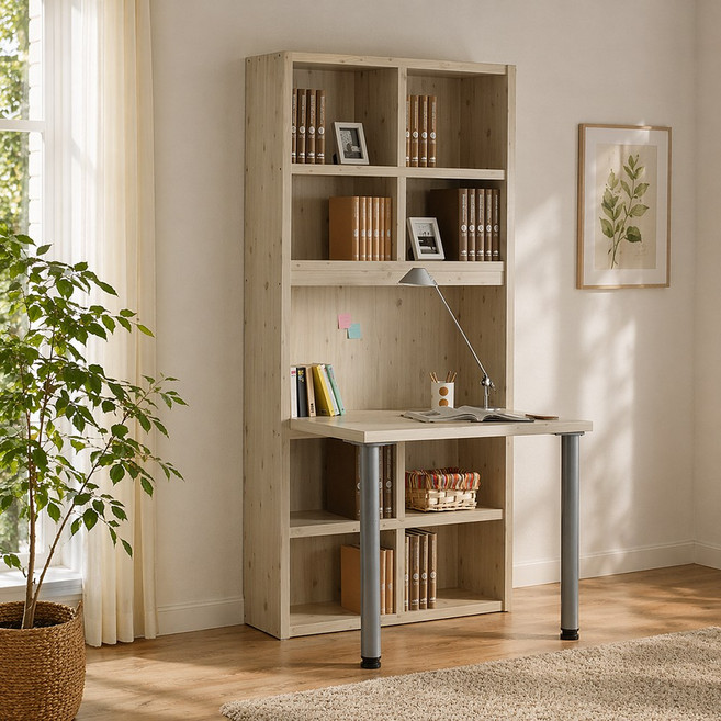 예뫼솔 2000시스템책장-5단-1000책상, 5단-1000책상-워시