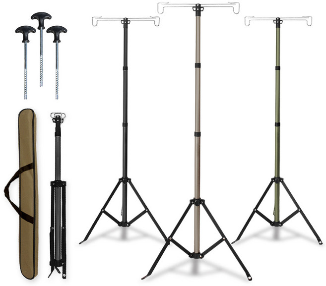 로티캠프 4단 캠핑 랜턴거치 스탠드, 카키, 1개