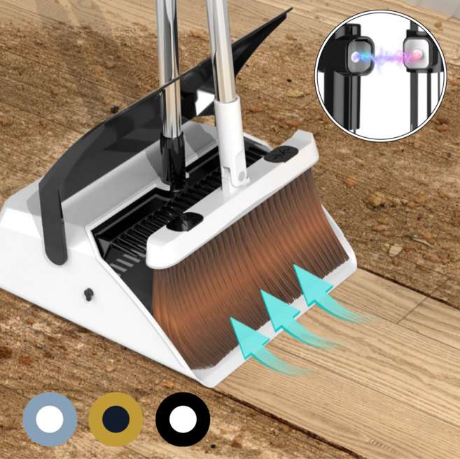 아르본드 싹쓸이 빗자루 쓰레받이, 블랙, 1세트