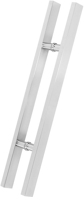 철물이네 강화도어 손잡이 340mm 스텐 사각 H자, 실버무광