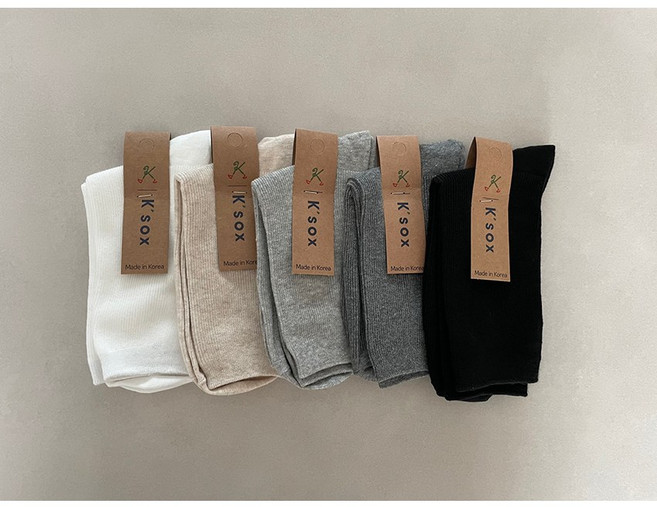 후스박스 ksox 케이싹 중목 골지 여성양말 5개 세트