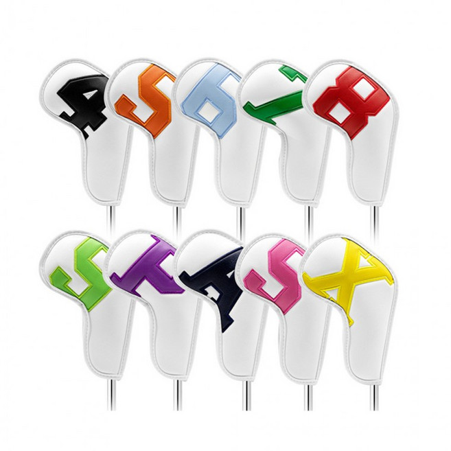 큰 숫자 아이언커버/(4 9 S P A S X)/ 10종 클럽커버세트, 빅 홀로그램 화이트