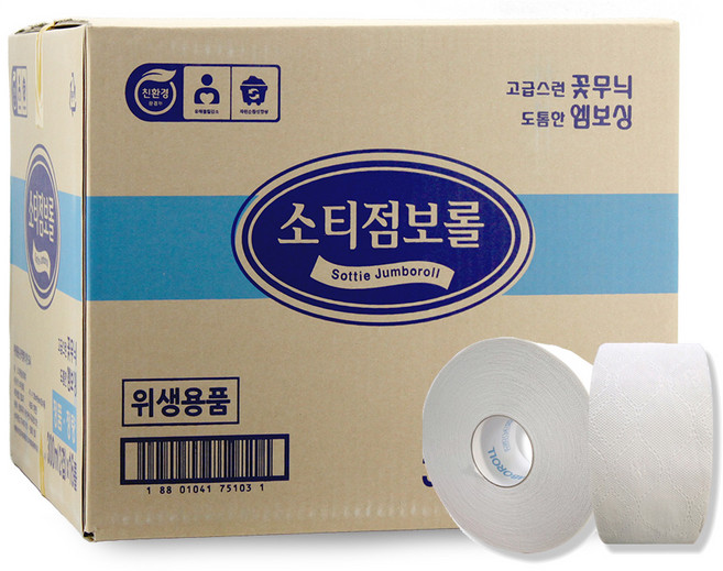 쏘티 꽃무늬 점보롤 300m(2겹)x16롤, 1개, 300m, 16개입