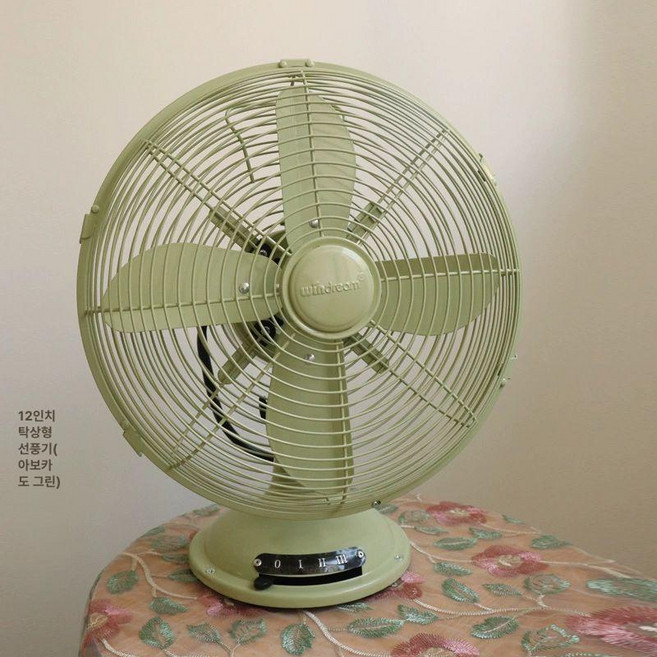 레트로 선풍기 빈티지 감성 무선서큘레이터 철제, 12인치 팬 아보카도그린업그레이드 세금, 기본 모델명/품번