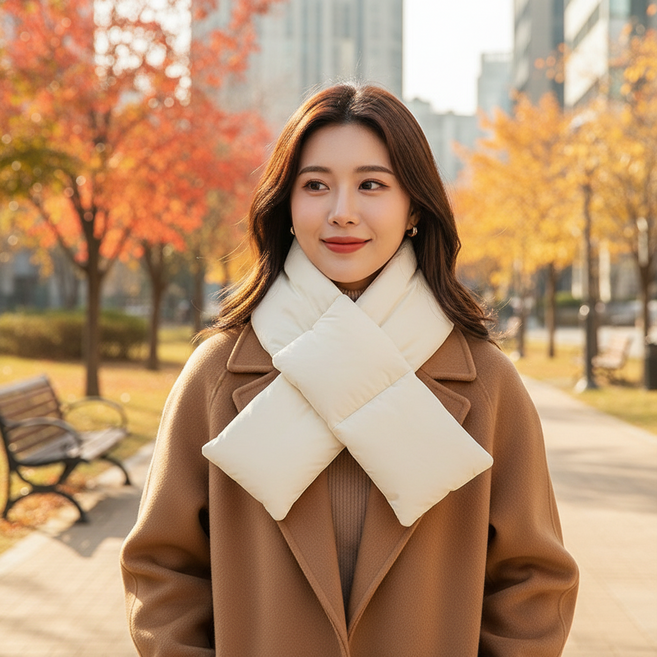 그리뉴얼 경량 패딩 목도리 머플러