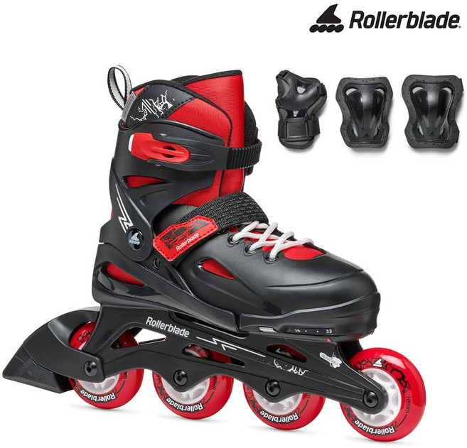 롤러블레이드 아동용 인라인스케이트, 퓨리콤보 블랙레드, 1개