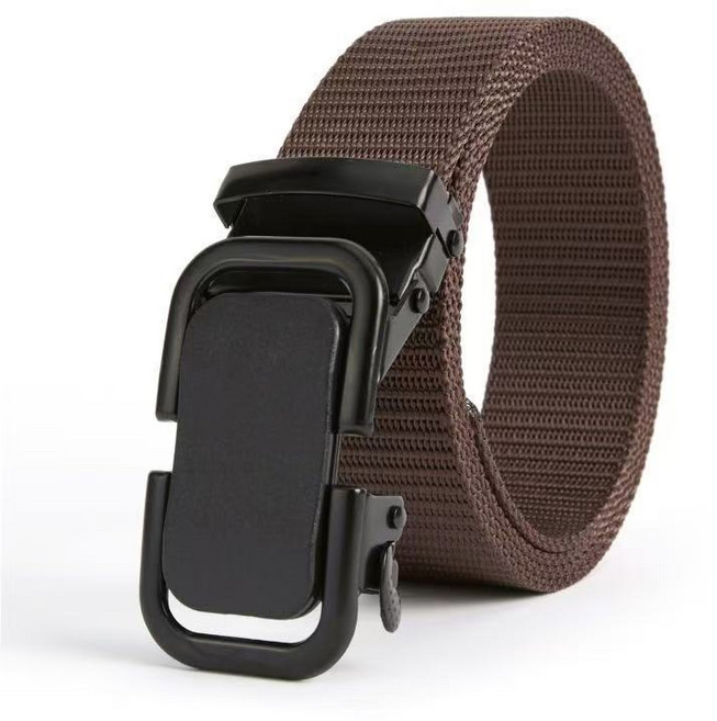 男士無牙帆布腰帶 自動扣尼龍皮帶 商務百搭