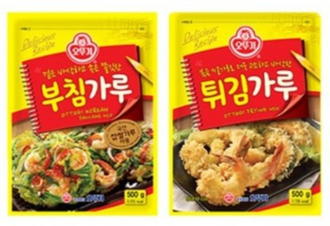예이니식품 오뚜기 튀김가루+부침가루 각1개씩(총2개x500g) 부침개파전김치새우, 1세트, 500g