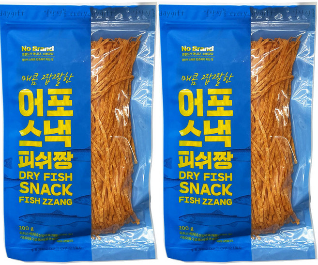 노브랜드 어포스낵 피쉬짱 200g 간편 맥주 마른 안주 어육가공품, 2개