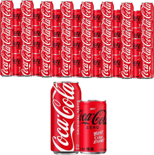 코카콜라 490ml 24캔+제로콜라 190ml 30캔, 323ml