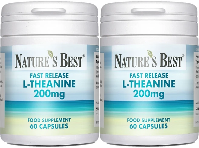 네이처스베스트 패스트 릴리즈 엘 테아닌 200mg, 2팩, 60정 - 쿠팡