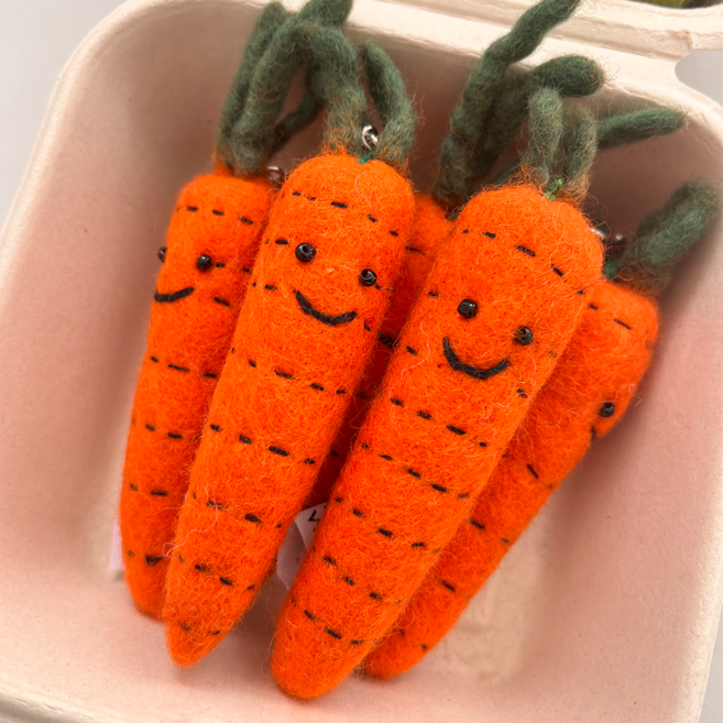 야채과일키링 양모펠트 열쇠고리 가방꾸미기템 가성비선물템 백참 키홀더, 당근, 1개