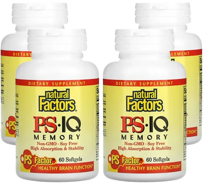 네츄럴팩터스 PS - IQ 메모리 60 소프트젤, 60정, 4개 - 쿠팡