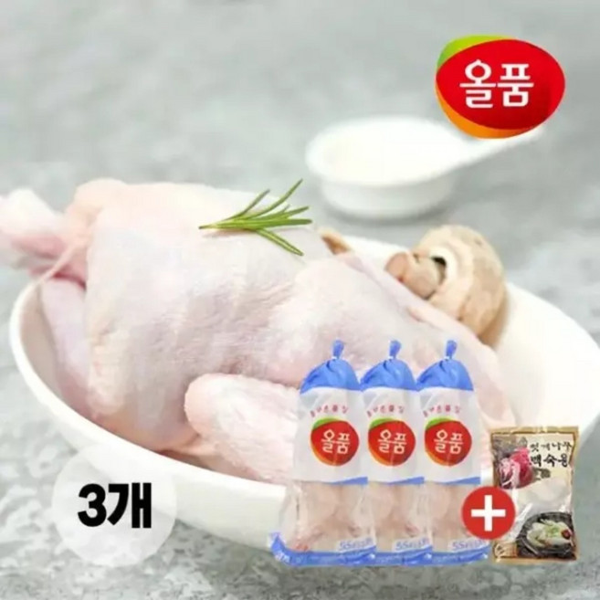 복날 올품 영계 530g 3마리+부재료, 3개