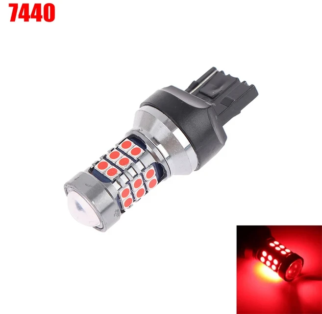 호환 T20 LED 7440 7443 LED WY21W W21W LED 전구 차량 LED 전구 신호등 T20 27SMD 3030 후진등 브레이크등, 03 7440 Red