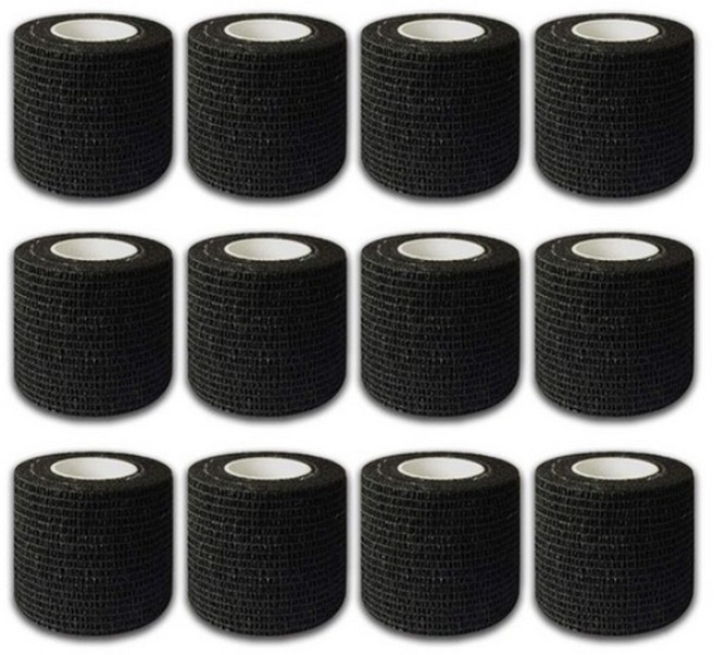 미끄럼방지 반영구머신 그립테이프 밴드 블랙, 대 5cm 12개, 12개