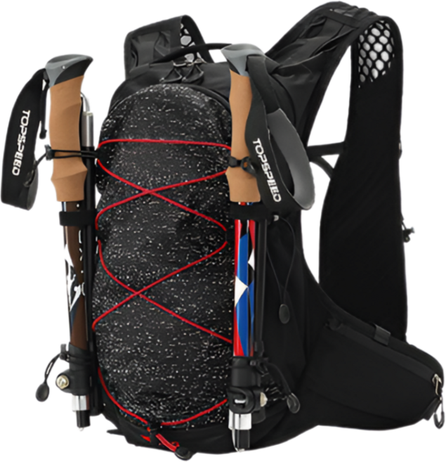 탑스피드 경량 등산가방 소형 배낭 백팩 12L, 1개, 블랙