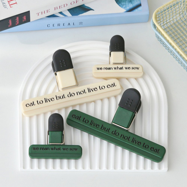 북스토퍼 북클립 책고정 다용도 밀봉집게, 소, 크림(CF10248), 1개