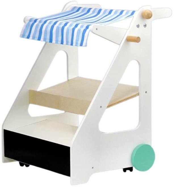 유아 시장놀이 플레이룸 꾸미기 미니 원목진열대 모방놀이 극놀이 학습교구 놀이교구, 화이트