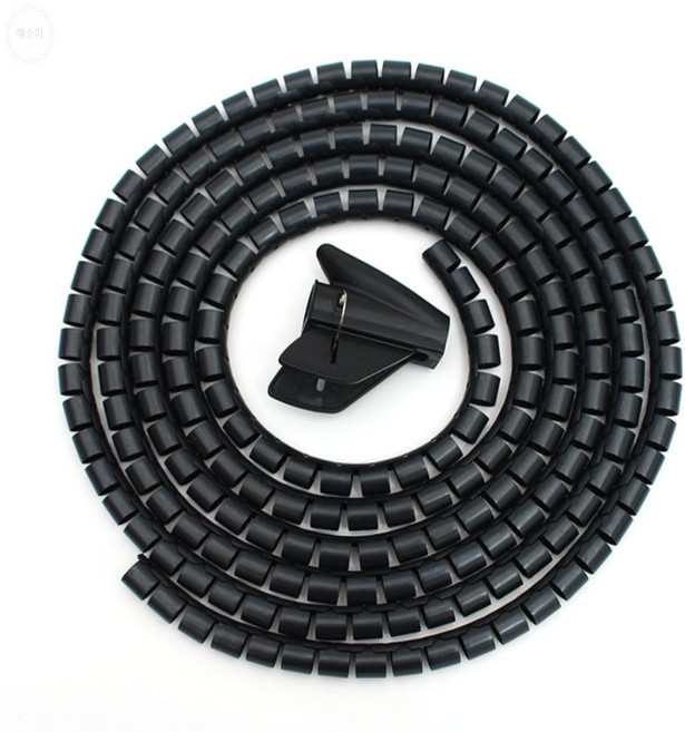 워니샵디자인 충전케이블정리 3m 전선정리 스네이크 커버 2세트 최대지름 16mm 블랙