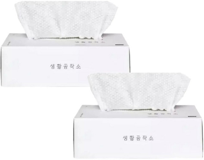 생활공작소 빨아쓰는 데일리 목화솜 행주 40매 일회용 다회용 순면, 2개