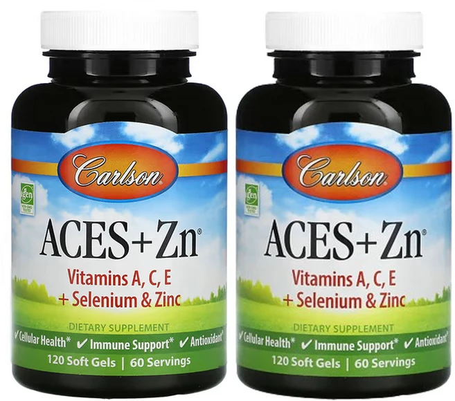 칼슨 ACES + Zn 120소프트젤, 2정, 2개, 120정 - 쿠팡