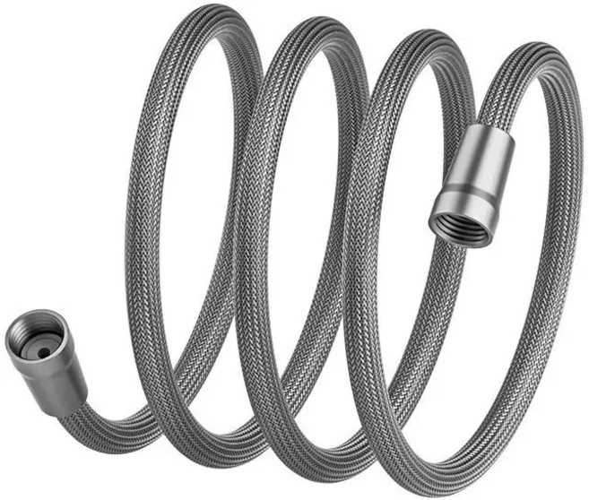안티 와인딩 핸드 헬드 샤워 호스 GI/2 유연한 샤워 튜브 고압 범용 인터페이스 목욕 샤워 나일론 파이프, 02 grey, 02 1.5M