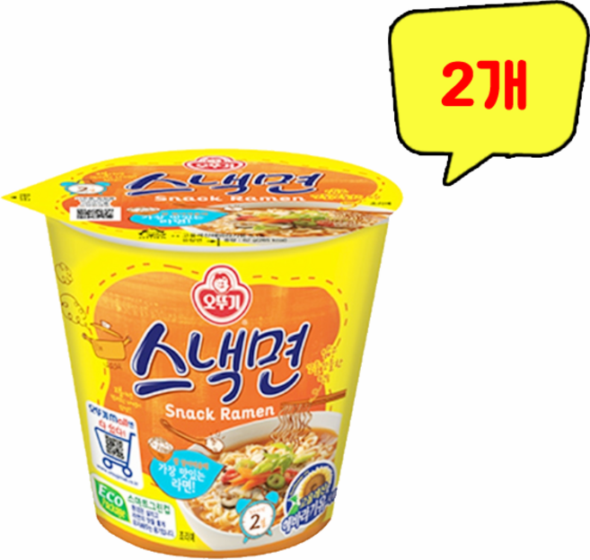 오뚜기 스낵면 62g, 2개