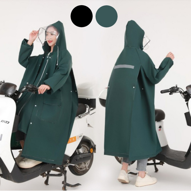 퀄스라이프 다회용 오버핏 레인코트 프리미엄 가방착용 EVA 투명창