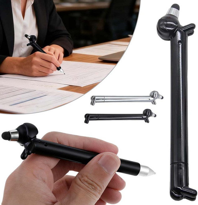 루이 초미세 태블릿 스마트폰 정전식 볼펜형 터치펜 안정출묵 정밀 터치 스마트펜/안드로이드/아이폰, 블랙, 2개