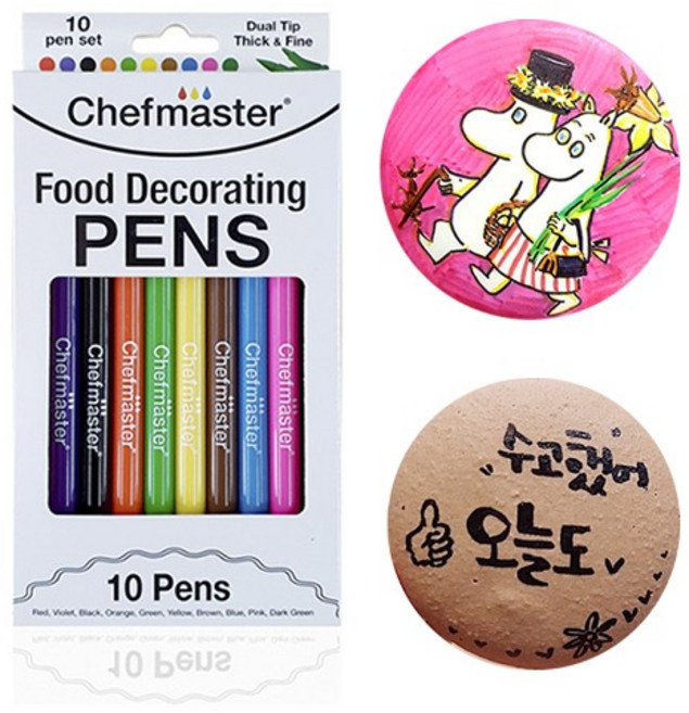 쉐프마스터 식용펜 셰프마스터 푸드마커 식용색소펜 10P 세트, 18g, 1세트