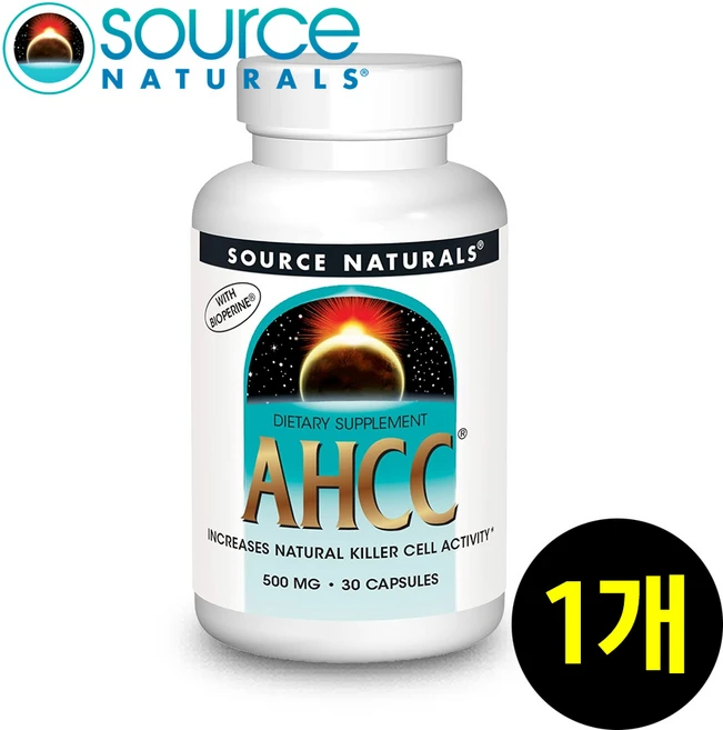 소스 내추럴스 AHCC 알파글루칸 500mg 30캡슐 버섯균사체, 30정, 1개 - 쿠팡