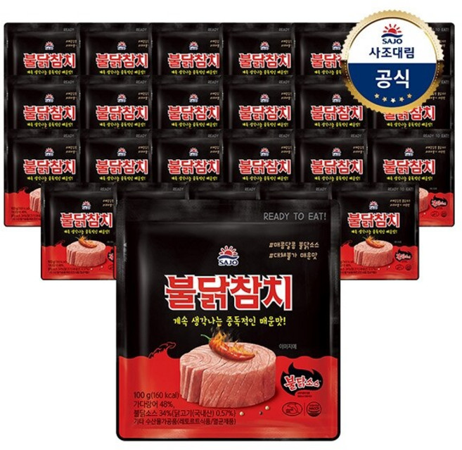 [사조대림] 불닭참치 파우치 100g x24개, 24개