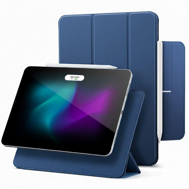 ESR 아이패드 마그네틱 폴리오 펜슬 수납 케이스, 네이비, 1개