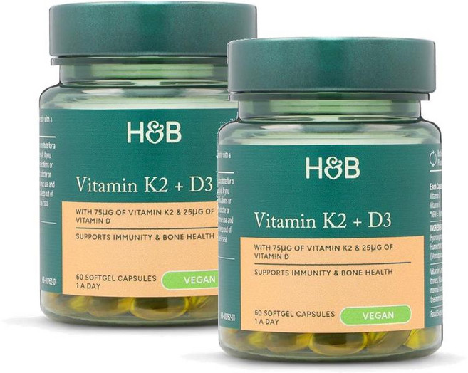 홀랜드앤바렛 비타민K2+D3 소프트젤 Holland & Barrett Vitamin K2 & Vitamin D3, 2개, 60정