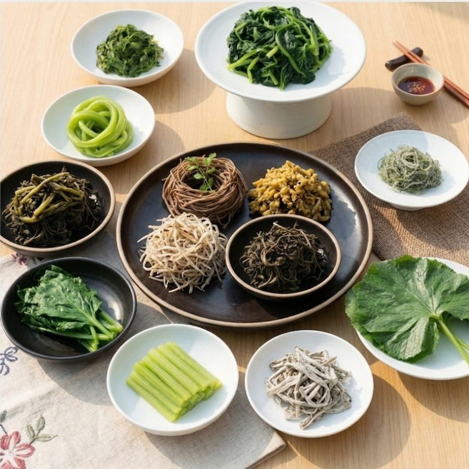 건강밥상 한국인이 선호하는 나물모둠 BEST 10종 200g*10종 데친나물 산나물, 200g