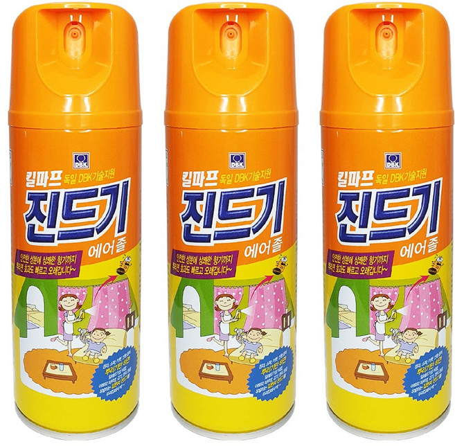 킬파프 킬파프 진드기 에어졸 300ml 퇴치제 제거 살충 휴대용 방충제 침구사용, 3개