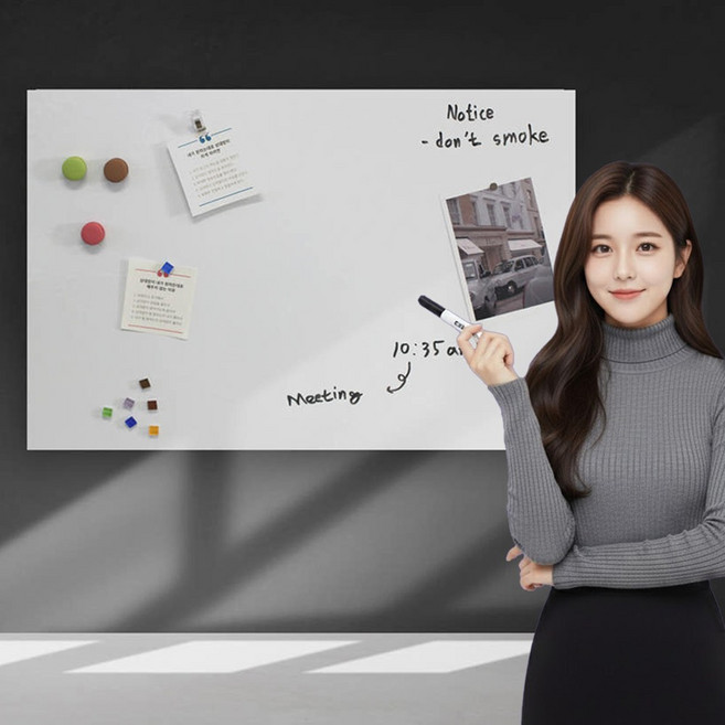 린지 붙이는 자석 화이트보드 시트지, A. 접착형(화이트), S사이즈(400mm X 600mm)-낱장