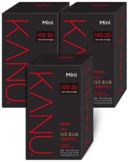 동서식품 맥심 카누 미니 다크 360T(120Tx3개), 900mg, 120개입, 3개