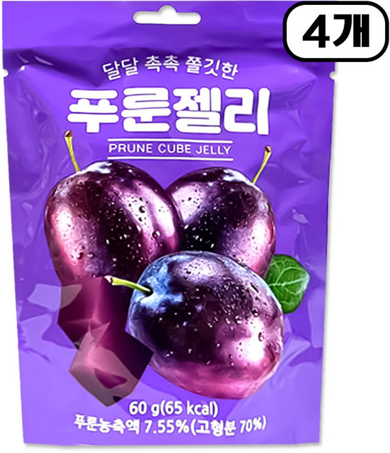 푸룬 큐브 젤리, 4개, 60g
