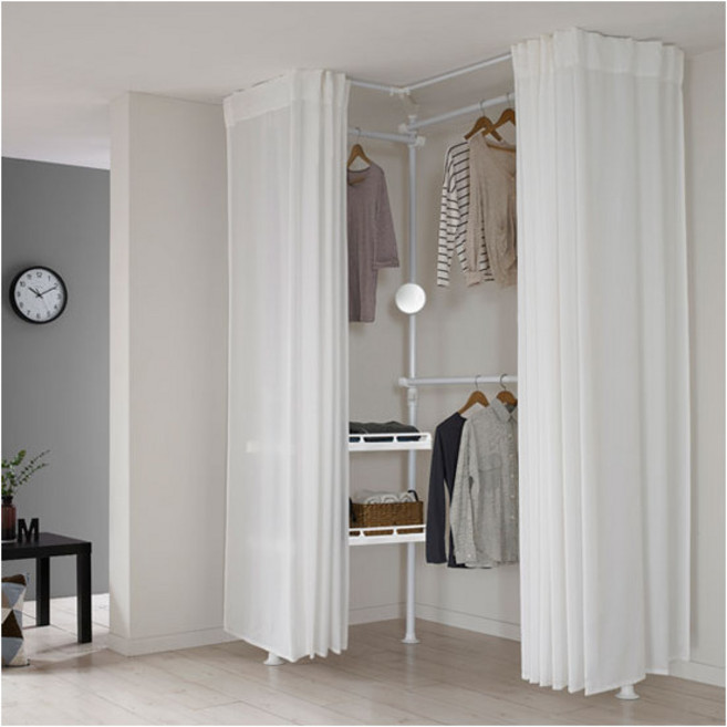 [왕자행거] 왕자 코너형드레스룸_3P_밀폐선반_플레인화이트_944_PW, 상세 설명 참조