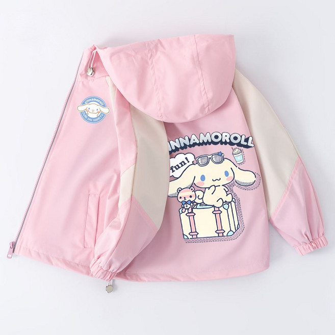 산리오 캐릭터 집업 아동 바람막이 봄점퍼 시나모롤 키즈 경량 자켓
