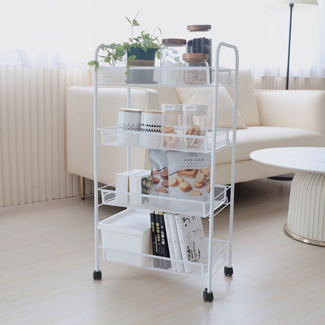 철제트롤리 주방 이동식선반 식료품 선반 인테리어 선반