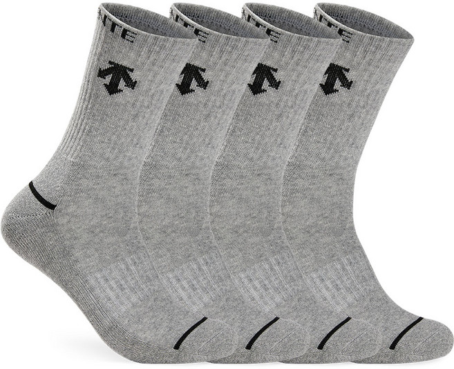 데상트 남성 스포츠 파일 라인 중목양말 4P_GY, 4족세트_GY, FREE