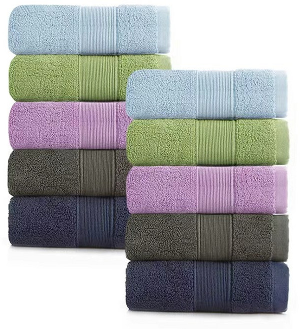 록신 호텔수건 라인보더 200g 40수 코마사, 멀티, 10개